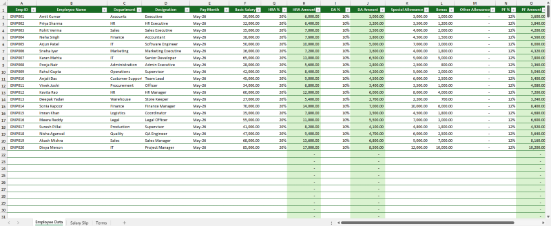 Salary Slip Generator in Excel | Automatic Payroll Template | Print Ready - Image 2